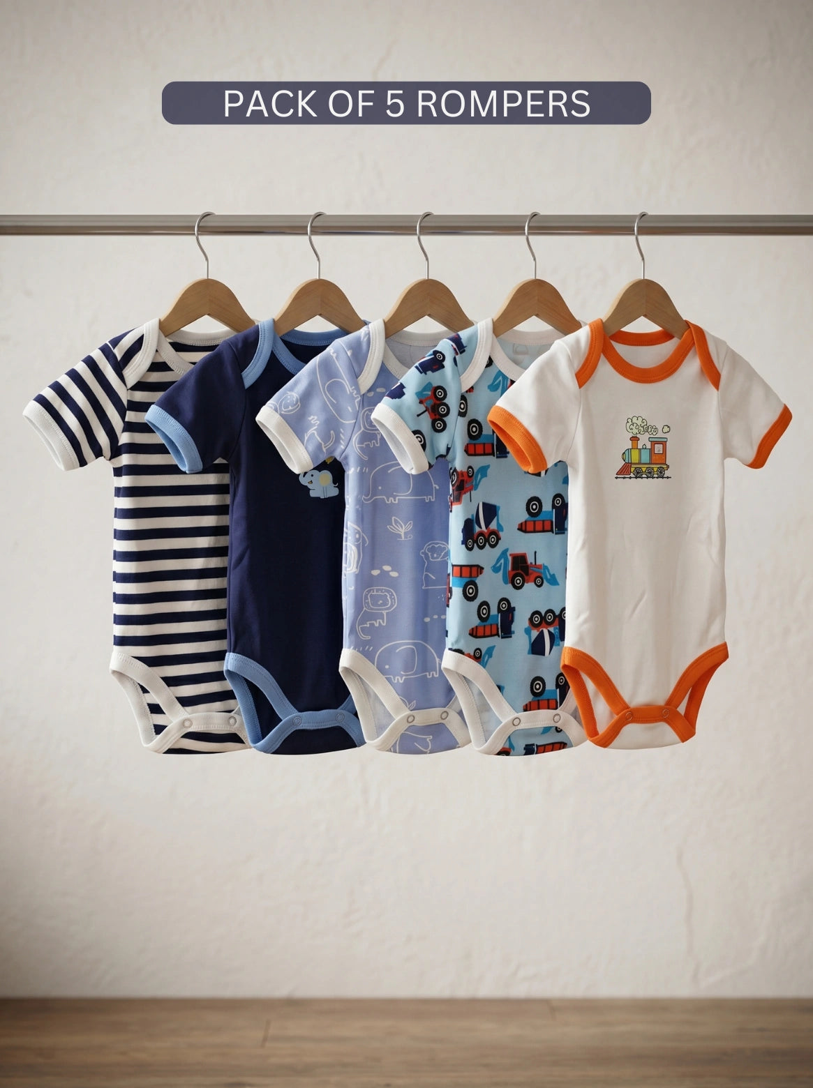 Pack of 5 Body Suits | Summer Cotton