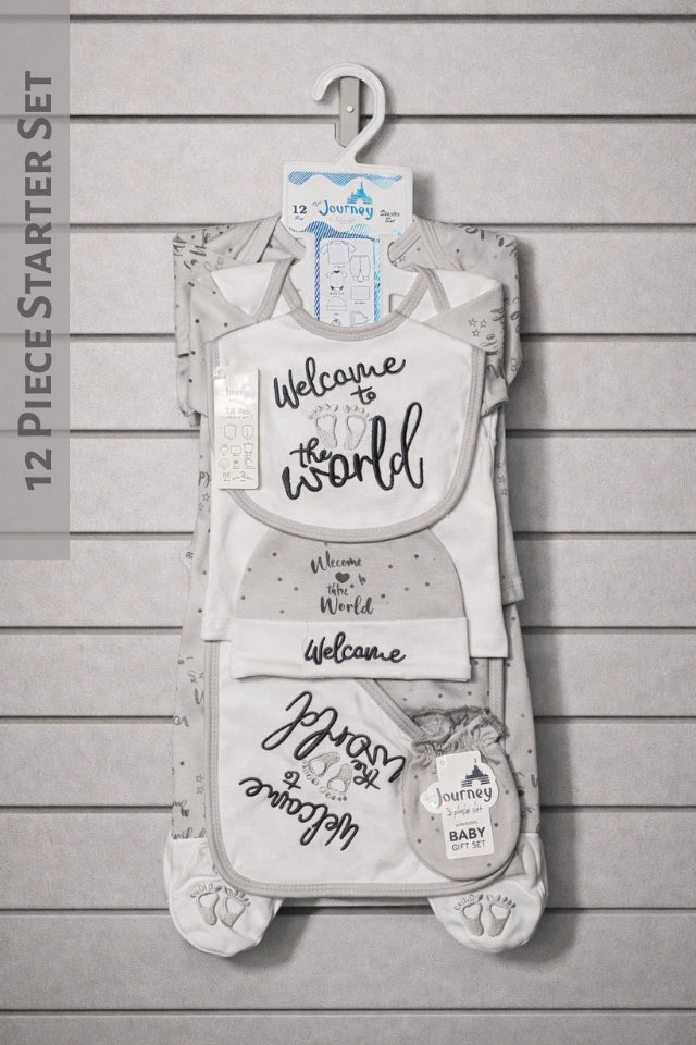 Welcome to the World GRAY | 12 Piece Starter Gift Set