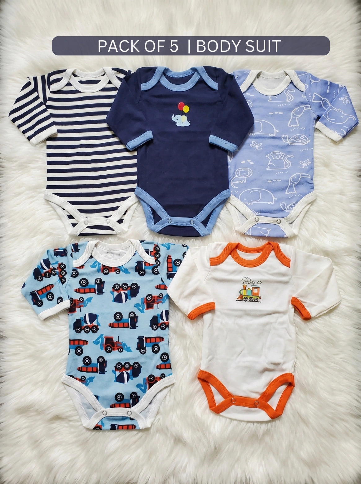 Pack of 5 Body Suits | Summer Cotton