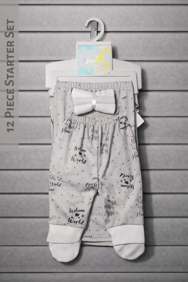 Welcome to the World GRAY | 12 Piece Starter Gift Set
