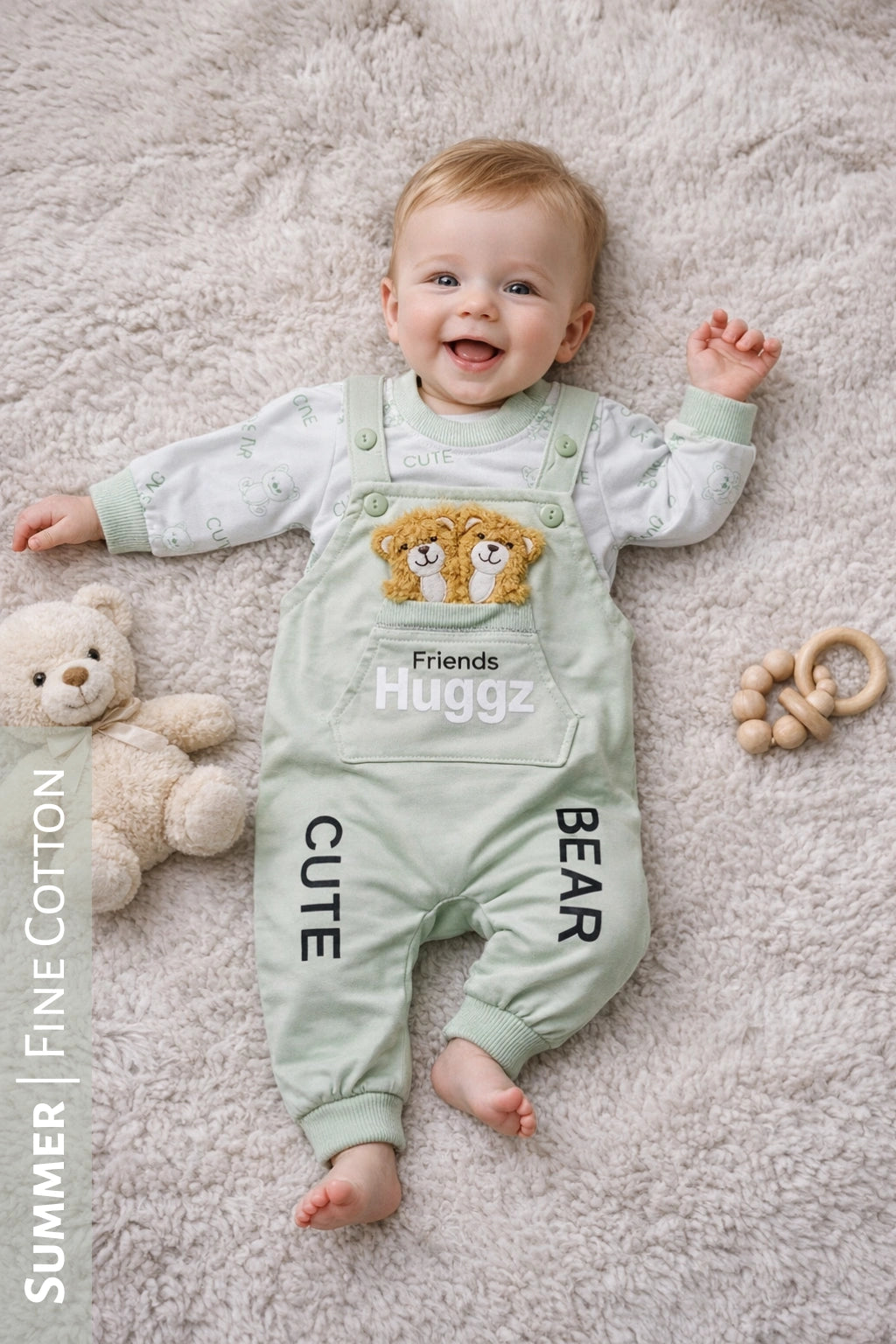 Huggz Romper Green - SUMMER FABRIC
