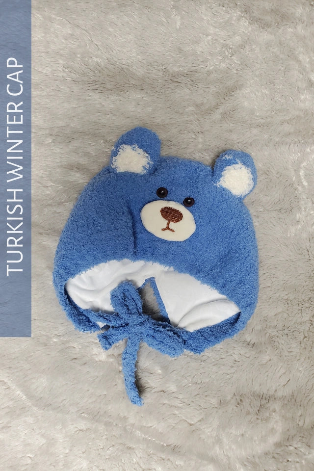 Winter Bear Cap 3-9M Blue - Winter Comforter