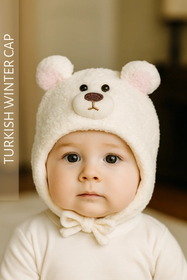 Winter Bear Cap 3-9M Cream - Winter Comforter