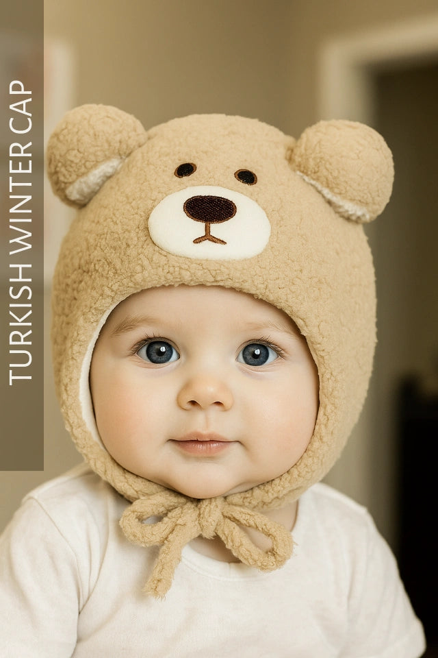 Winter Bear Cap 3-9M Honey - Winter Comforter