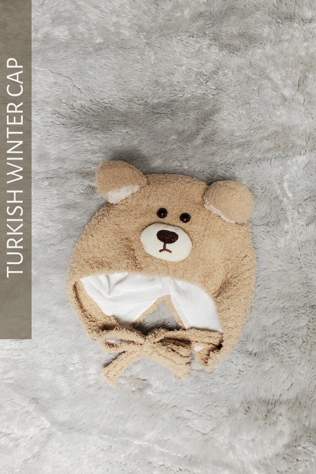 Winter Bear Cap 3-9M Honey - Winter Comforter