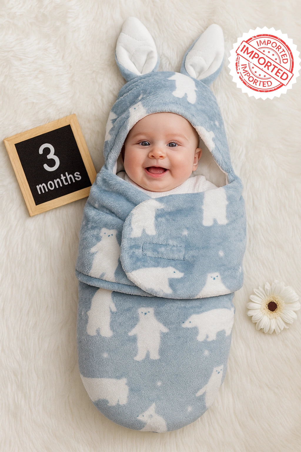 Imported Winter Swaddle Snow Bear 0-3M Baby
