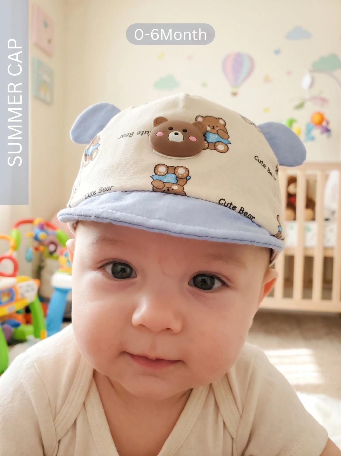 Cute Bear Summer Cap BLUE | IMPORTED