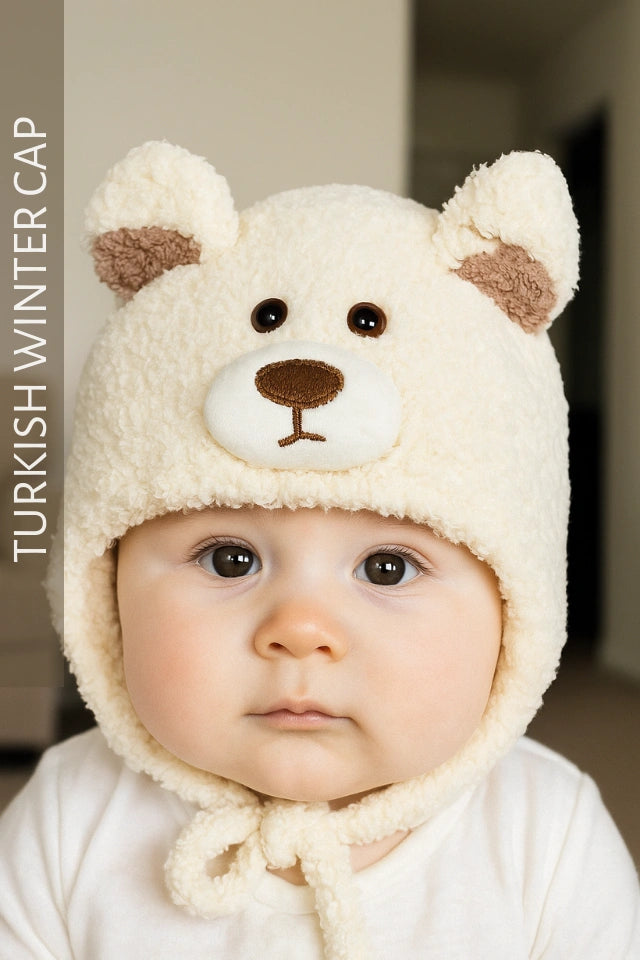 Winter Bear Cap 3-9M White - Winter Comforter