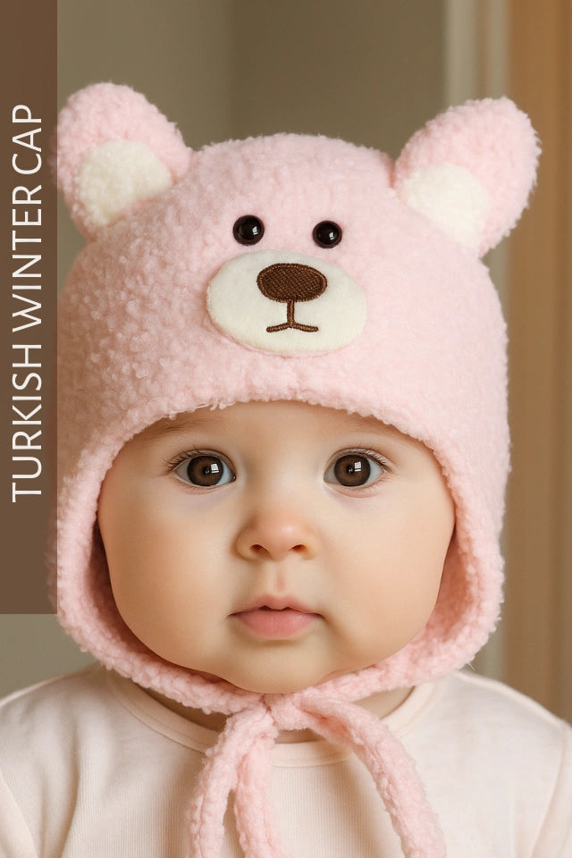Winter Bear Cap 3-9M Pink - Winter Comforter