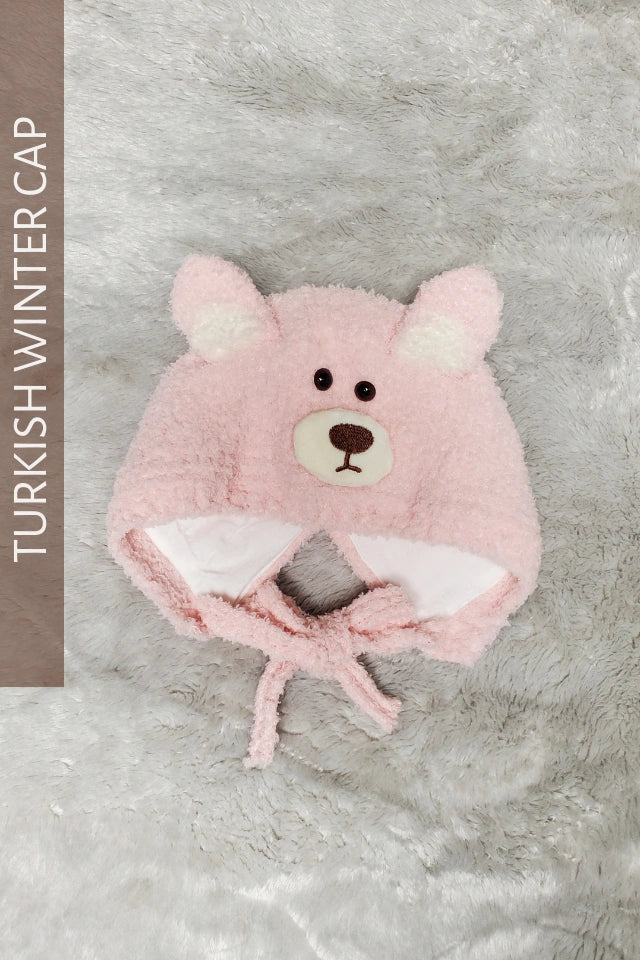 Winter Bear Cap 3-9M Pink - Winter Comforter