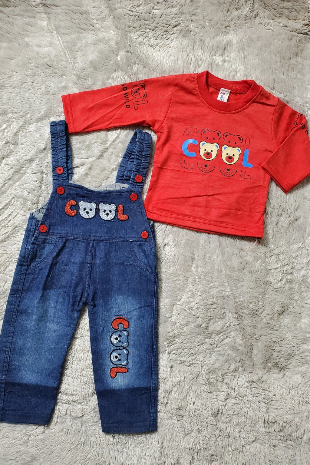 Cool  Denim Romper Red - SUMMER FABRIC