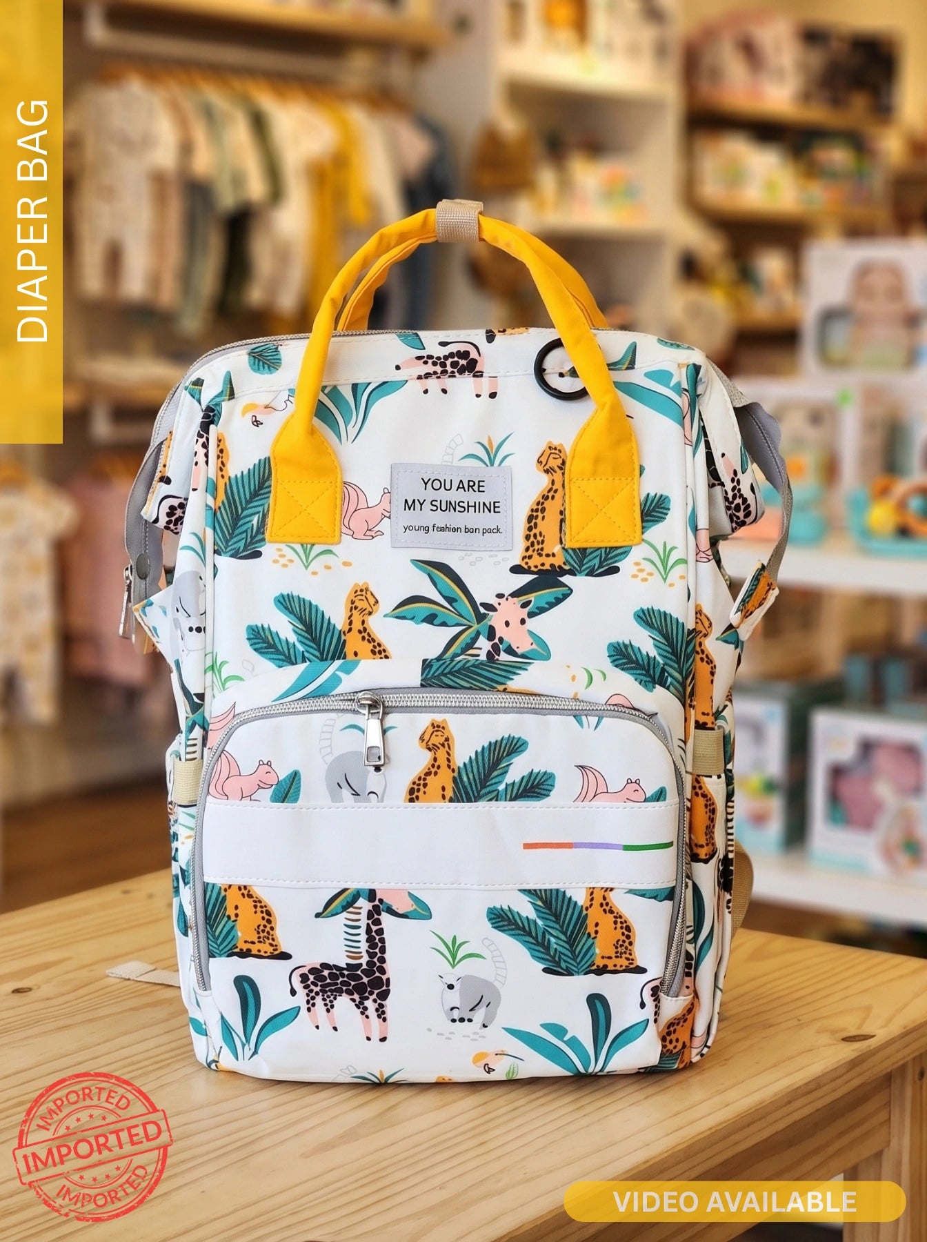 IMPORTED Safari Print Diaper Bag