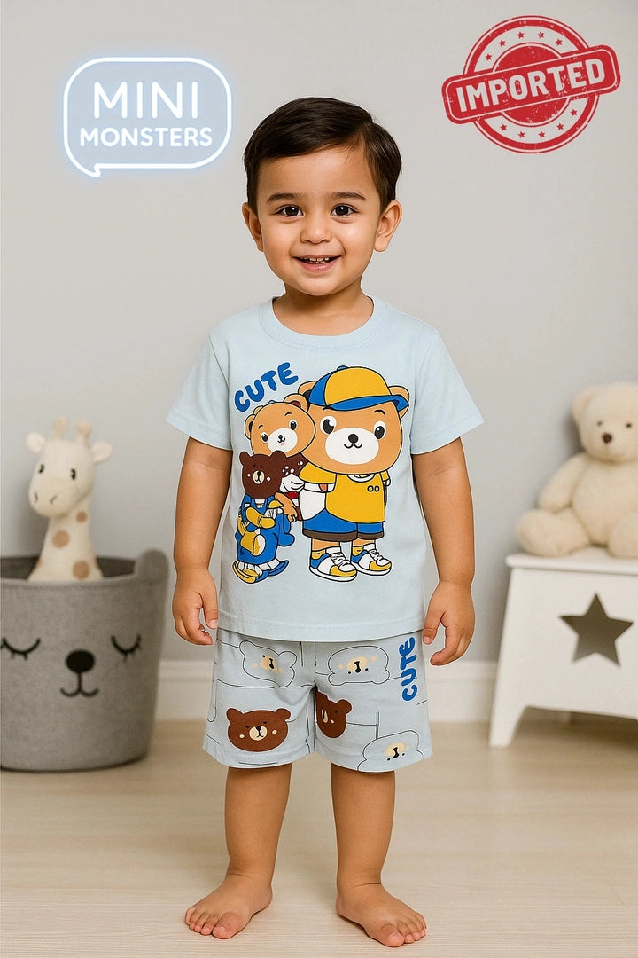 Cute Bear Character Suit IMPORTED Shirt + Short Set