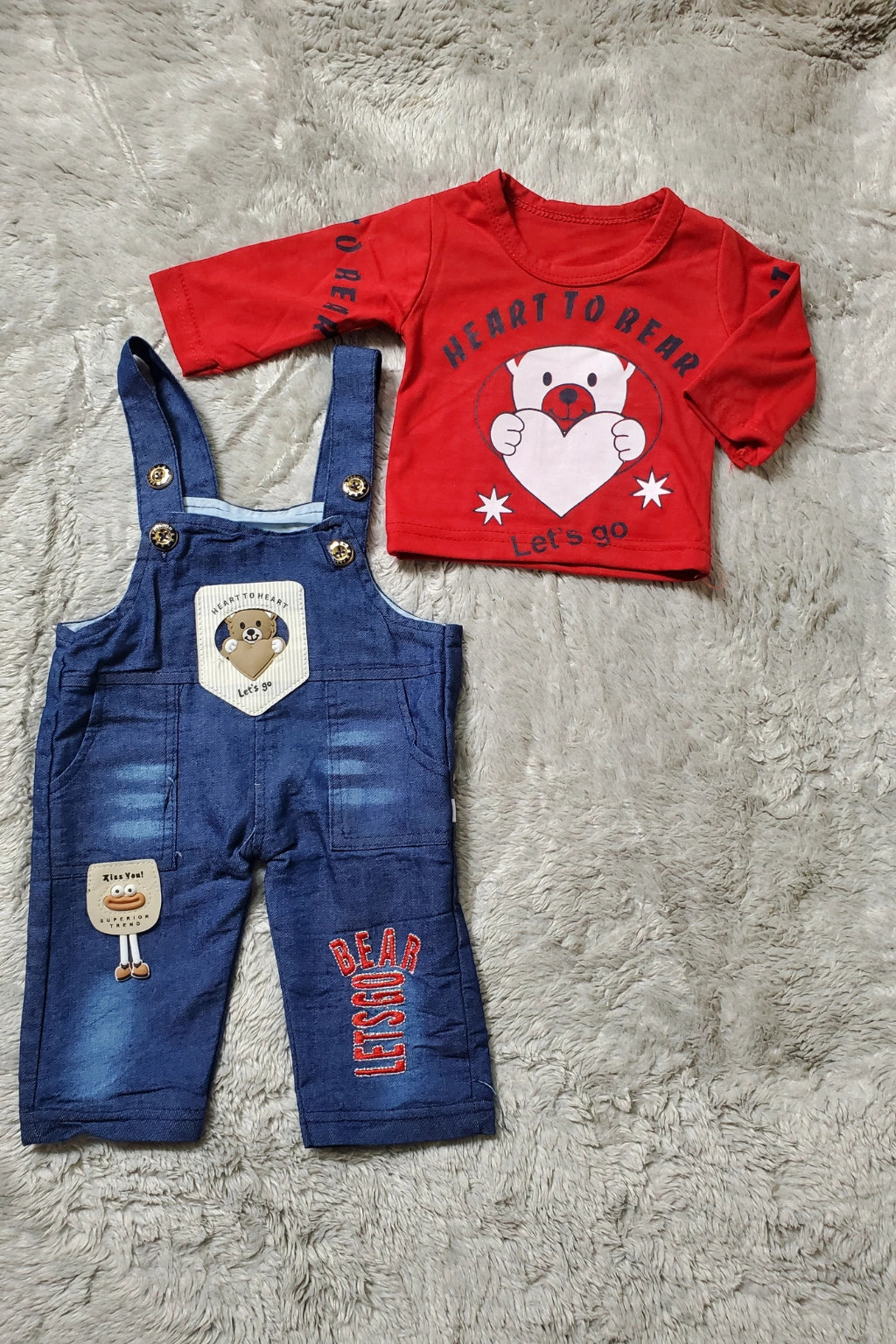 Lets Go Denim Romper Red - SUMMER FABRIC