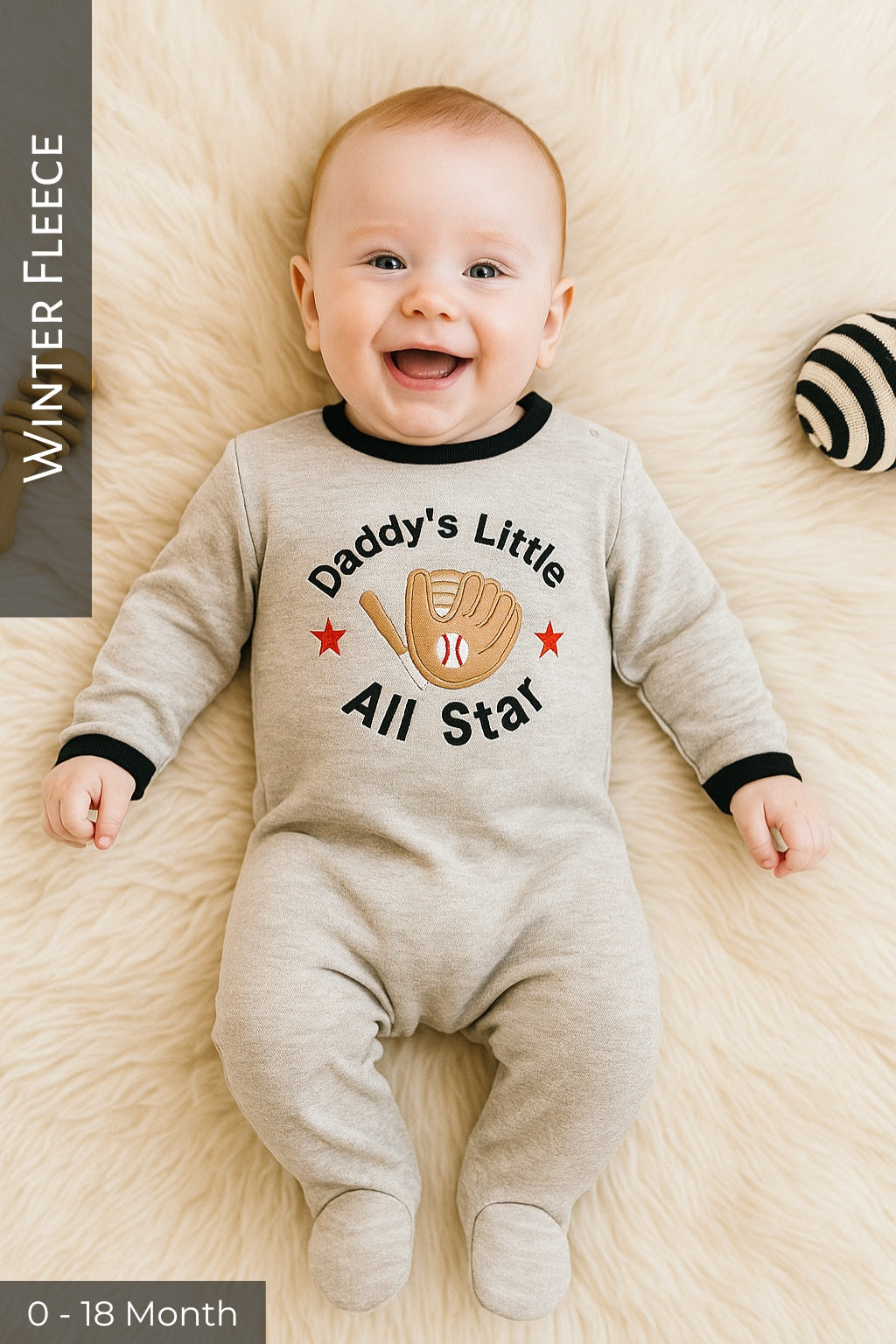 Daddys Little GRAY Romper - Premium Fleece