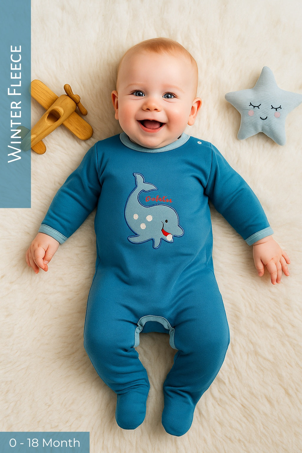 Whale BLUE Romper - Premium Fleece