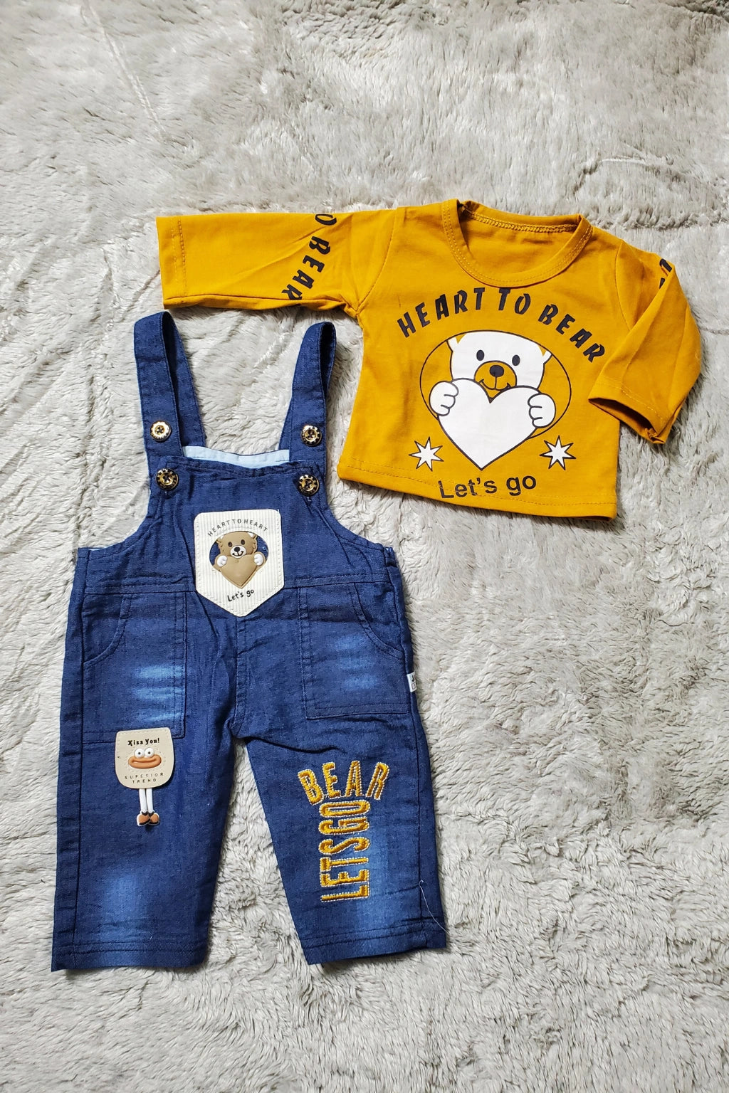 Lets Go Denim Romper Mustard - SUMMER FABRIC