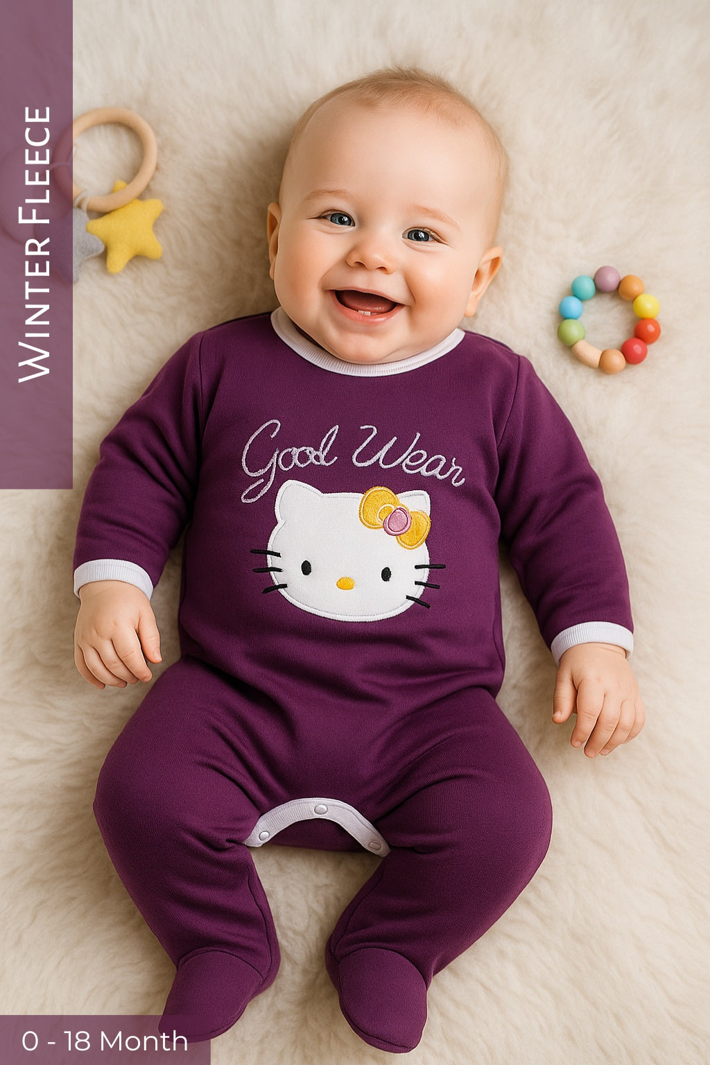CAT PURPLE Romper - Premium Fleece