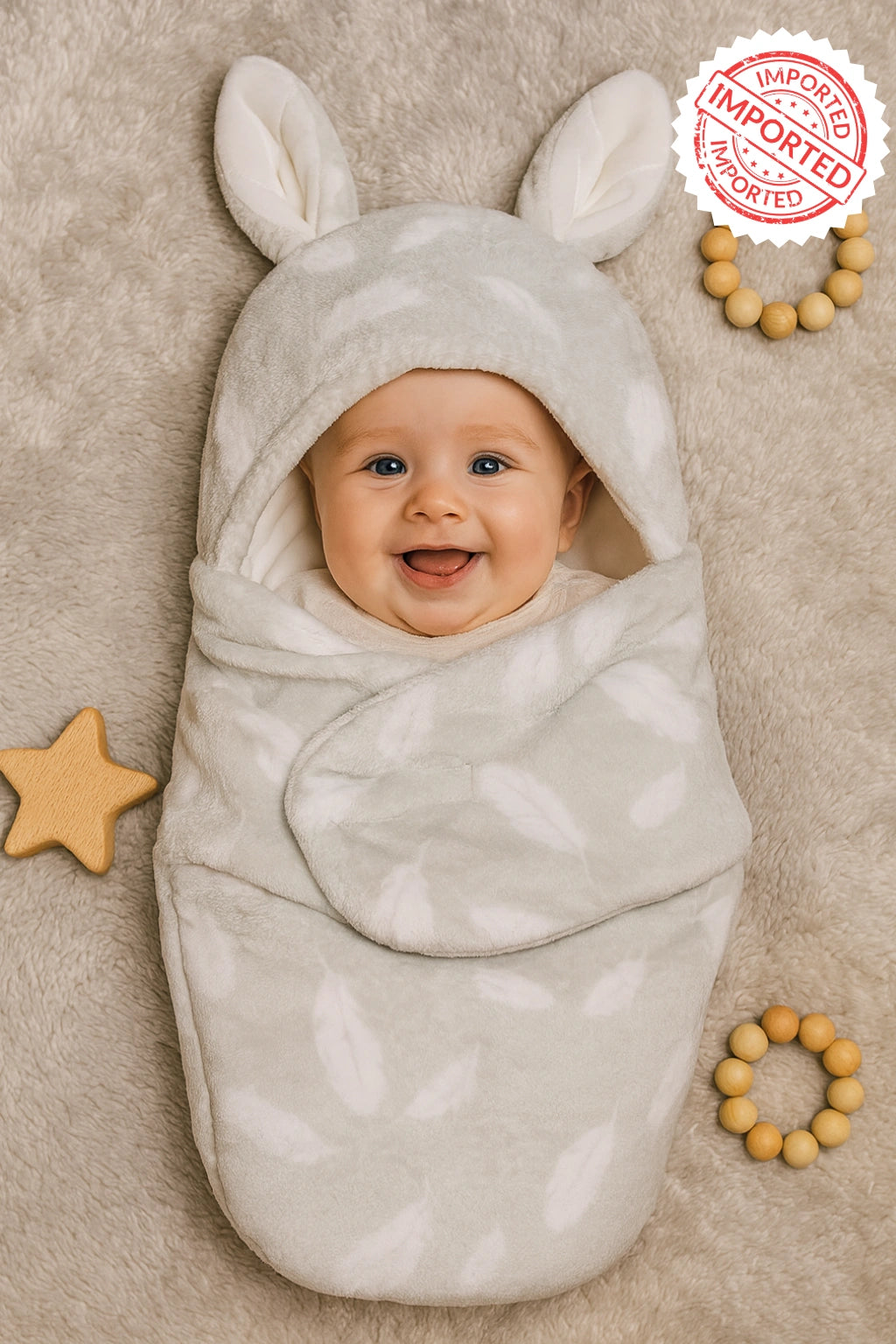 Imported Winter Swaddle Leaves 0-3M Baby