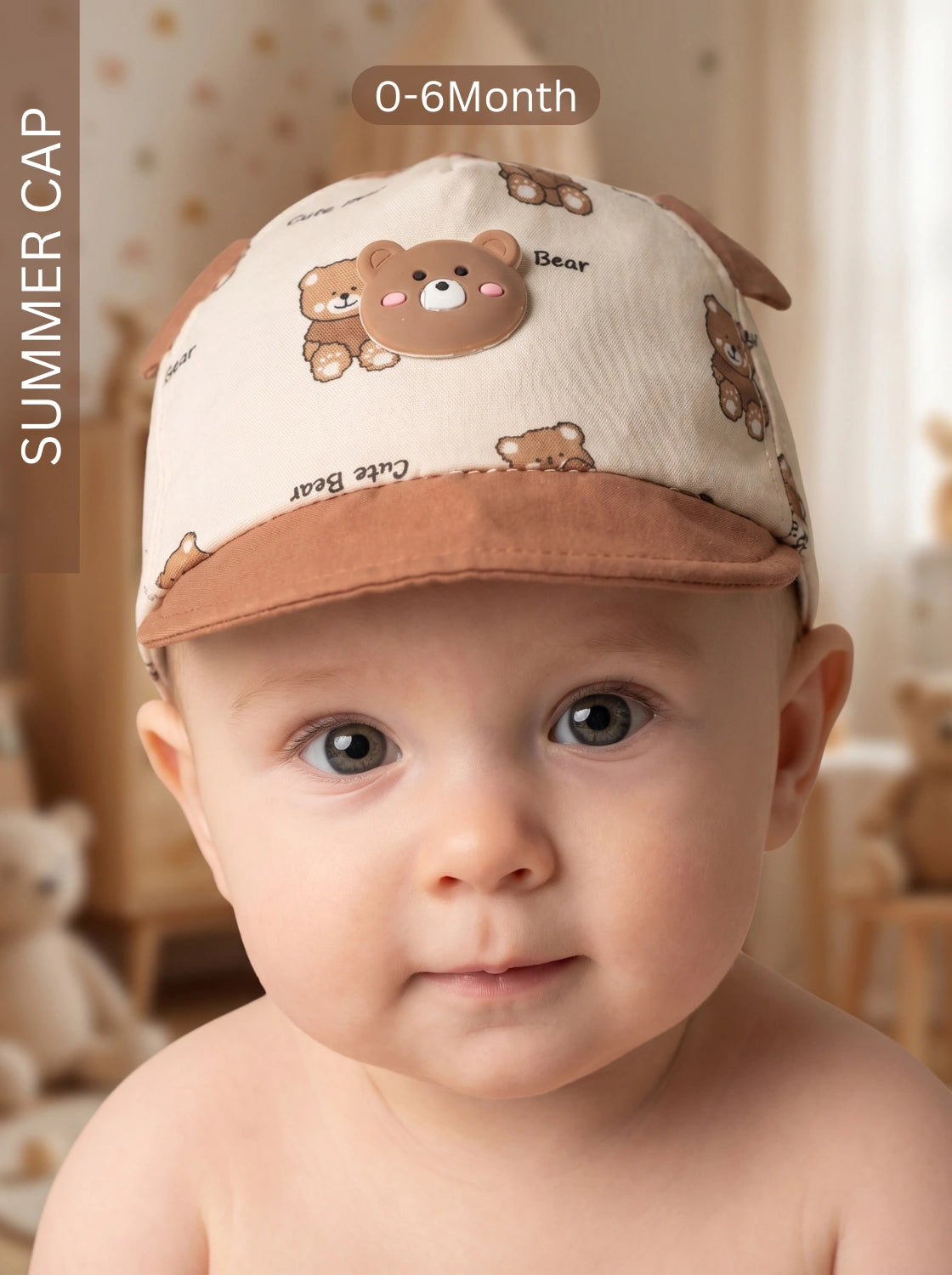 Cute Bear Summer Cap BROWN | IMPORTED