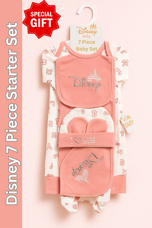Disney Gift Set 0-3M Pink 7 Piece Set - Summer Fabric