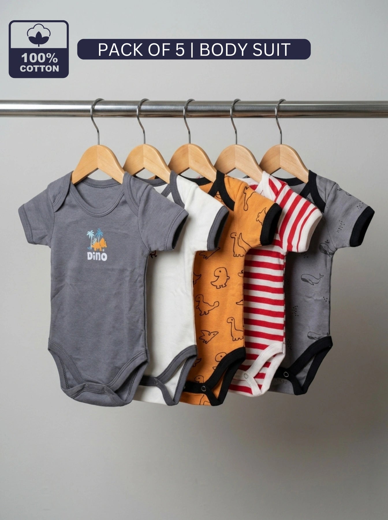 Pack of 5 Body Suits Rab | Summer Cotton