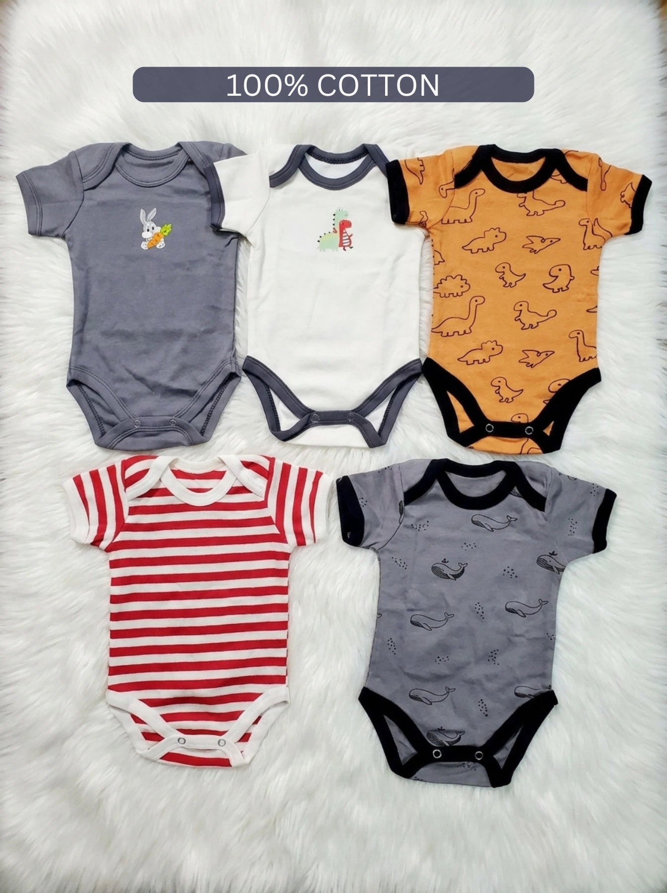Pack of 5 Body Suits Rab | Summer Cotton