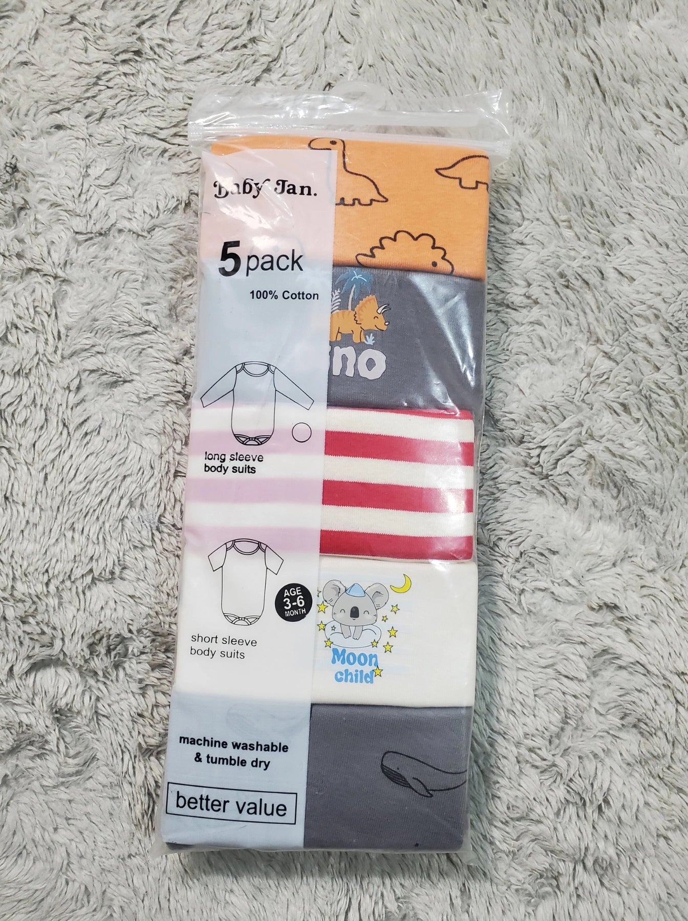 Pack of 5 Body Suits Rab | Summer Cotton