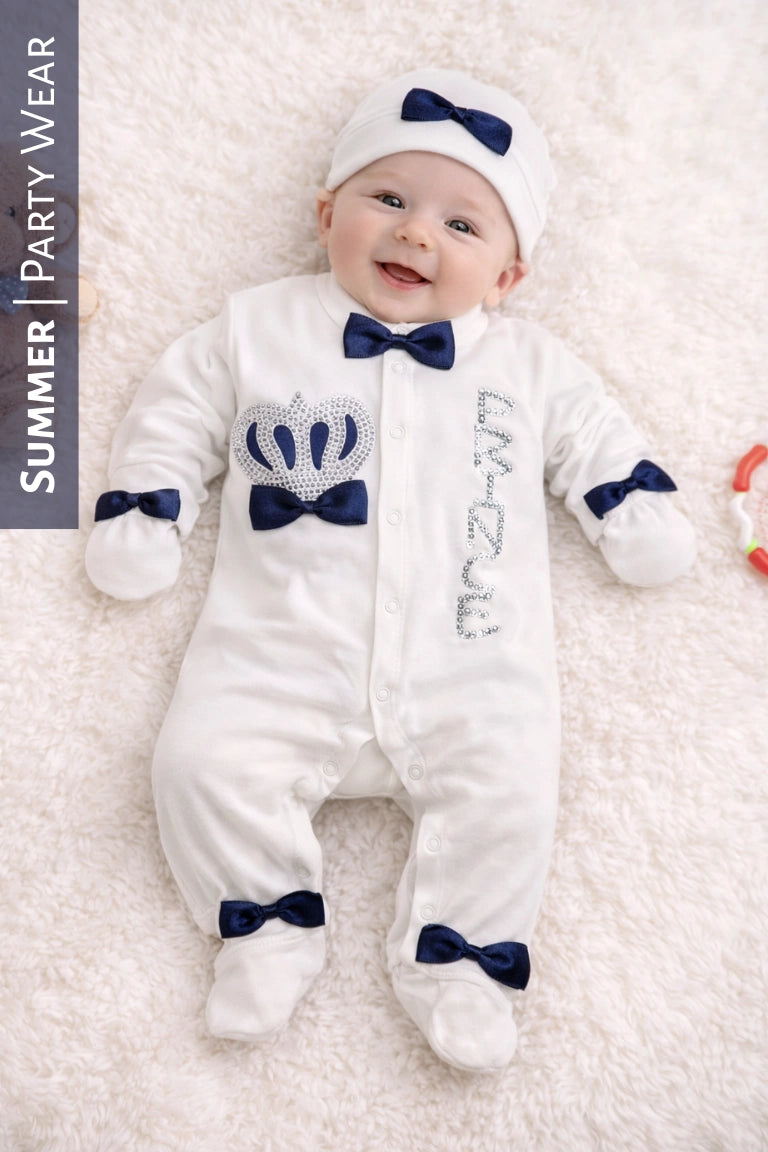 PARTY WEAR Tuxedo White Romper | SUMMER FABRIC