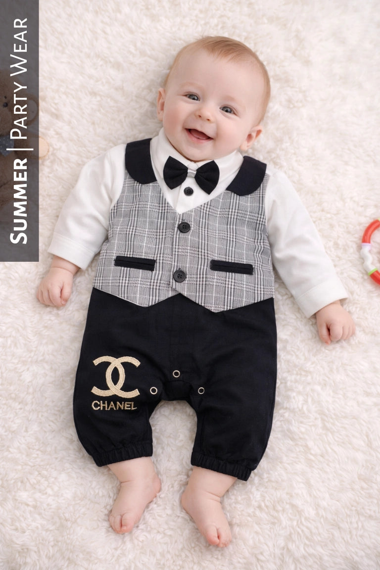 PARTY WEAR Tuxedo Chane Romper | SUMMER FABRIC