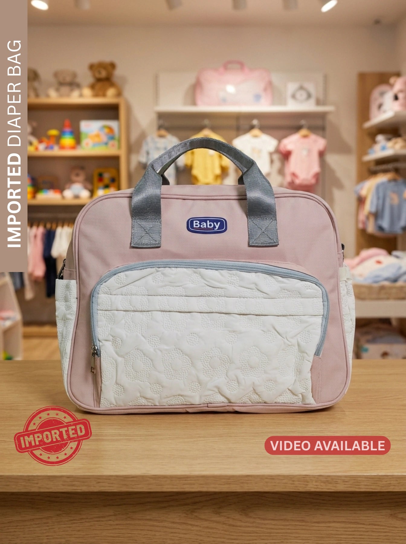 IMPORTED Chic Quilted 2-Piece Diaper Bag Set