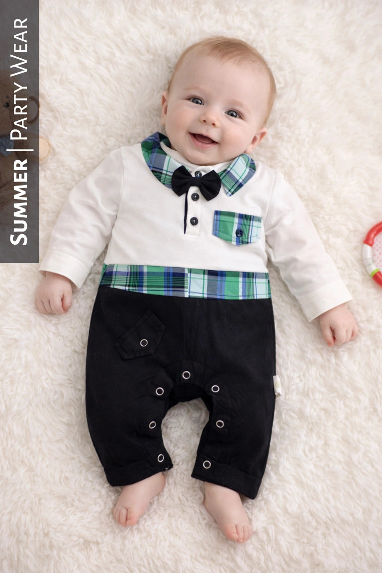 PARTY WEAR Tuxedo Mick Romper | SUMMER FABRIC