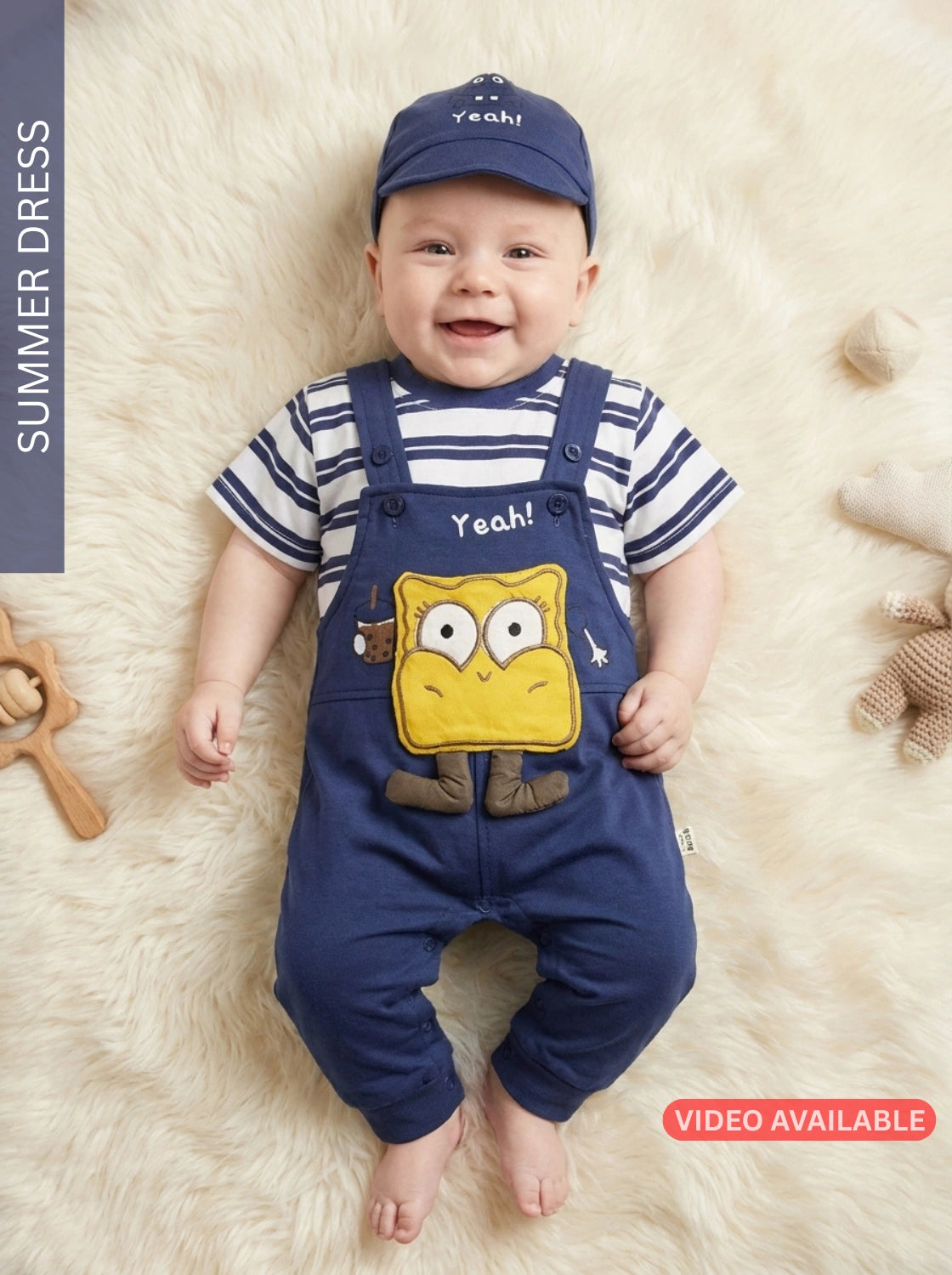 Yeah Sponge Romper BLUE - SUMMER FABRIC