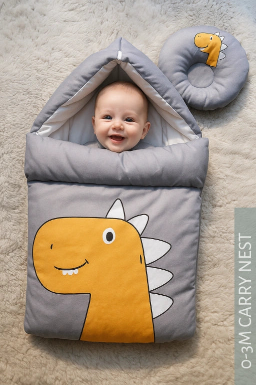 DINO Velvet CARRY NEST Set 0-3M