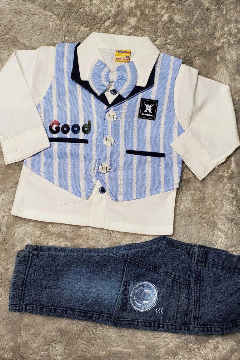 PARTY WEAR Tuxedo Good Blue | SUMMER FABRIC