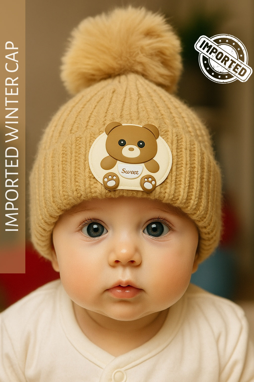 Imported PANDA Cap 0-9M HONEY - Winter Comforter