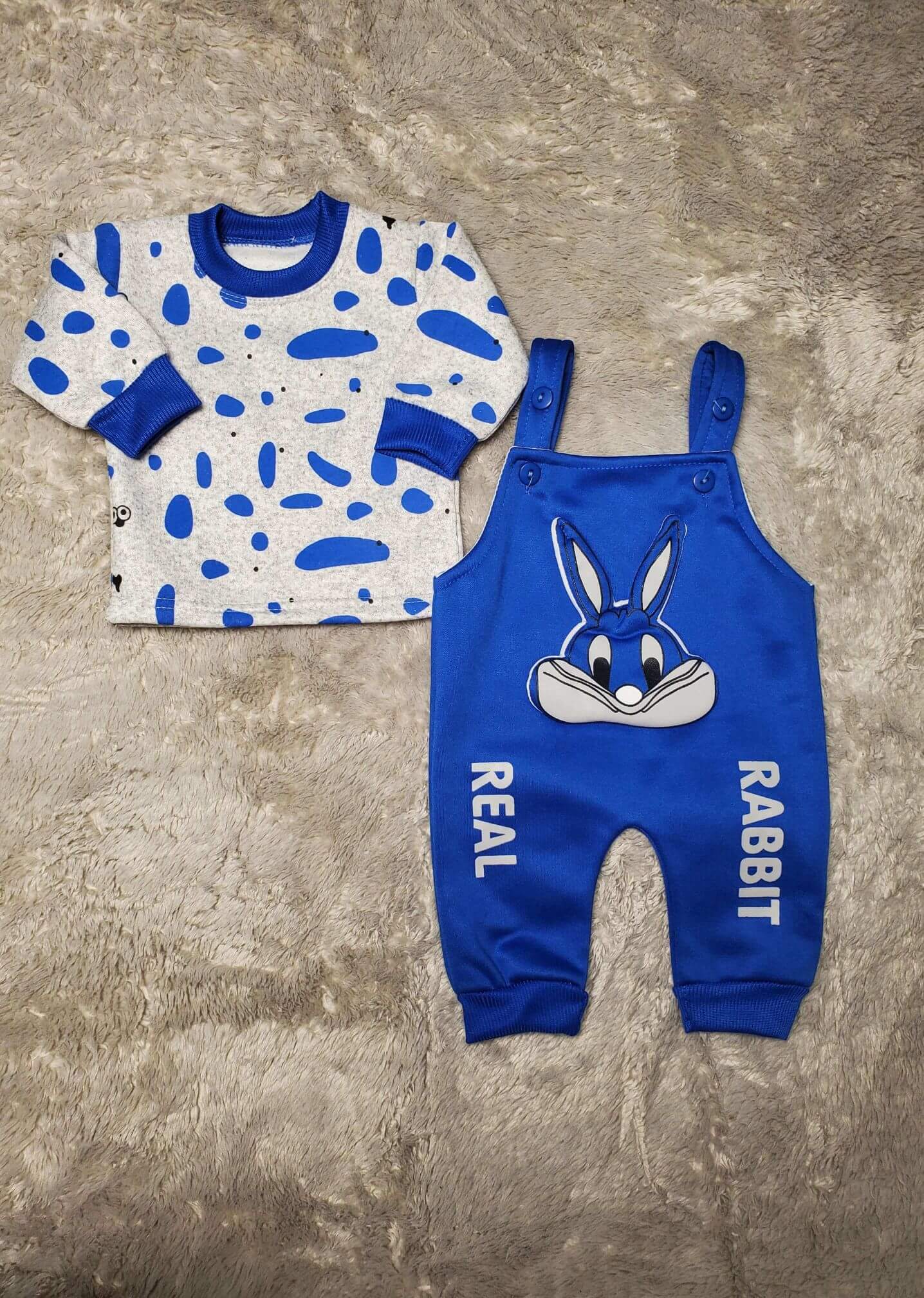Bunny Blue Romper - China Fleece