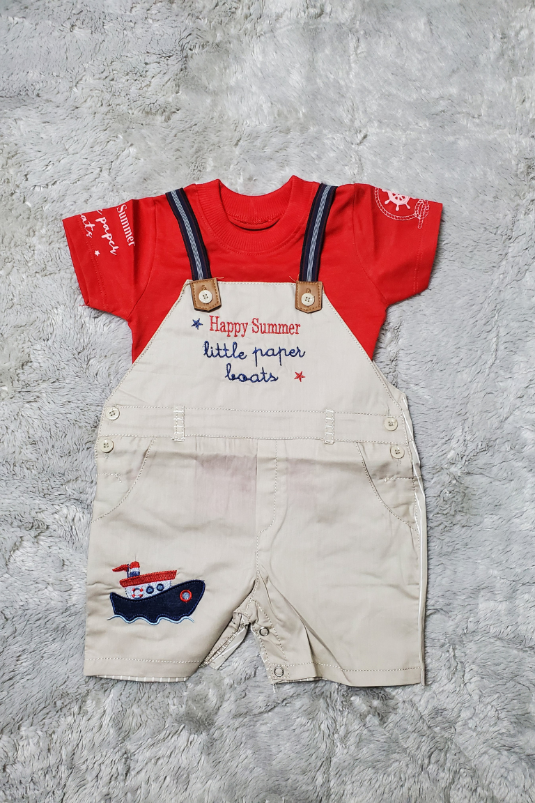 Happy Summer Romper Red  | SUMMER FABRIC