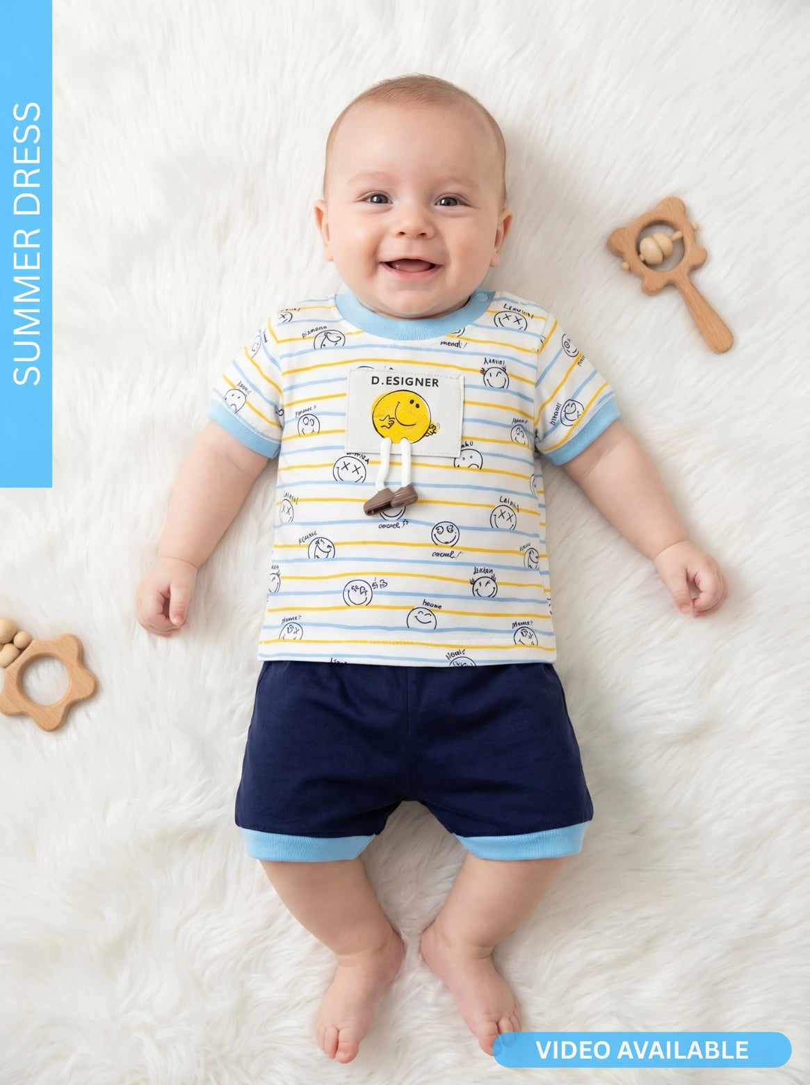 Happy Vibes Smiley BLUE - Summer Set