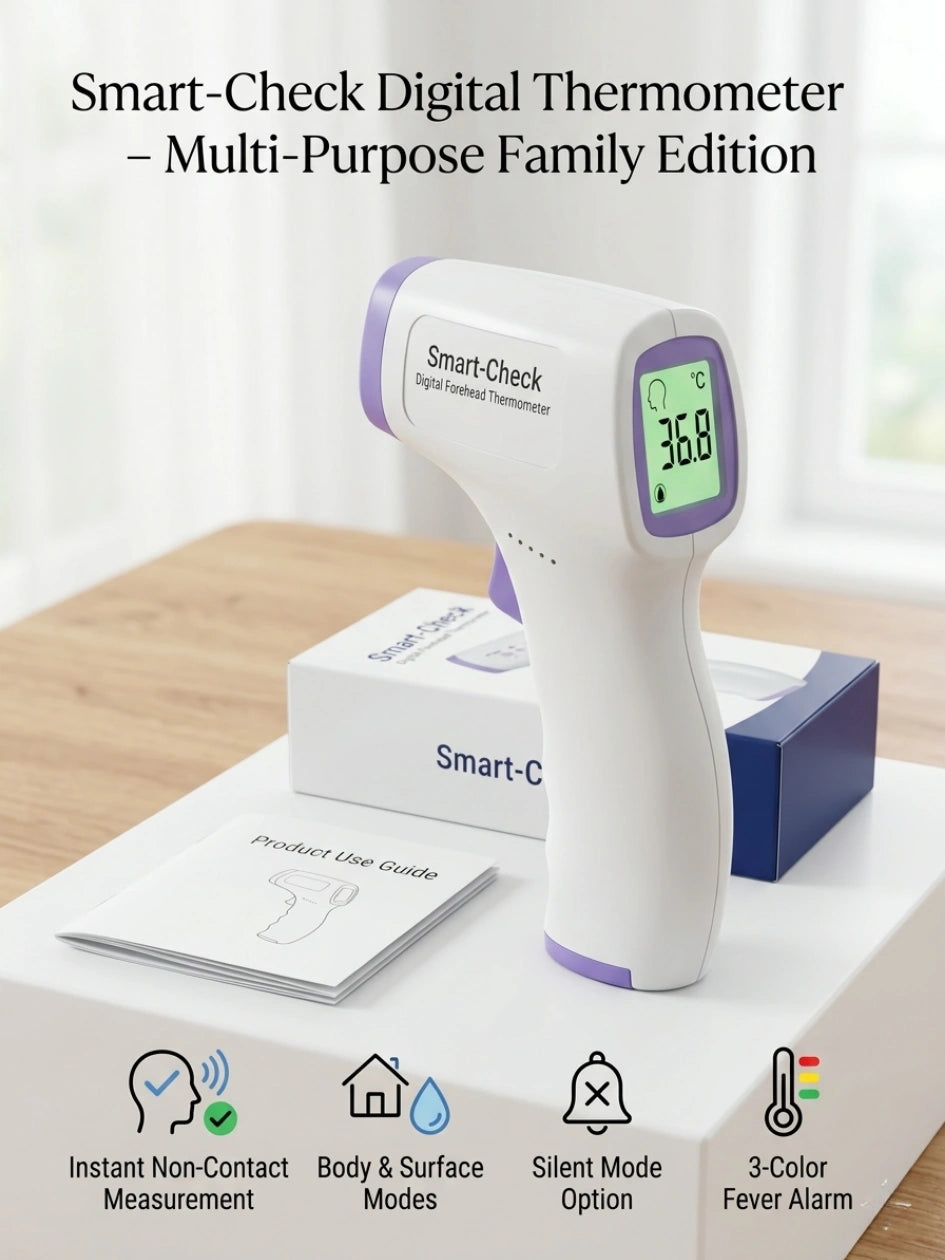 Smart-Check Digital Thermometer – Multi-Purpose Family Edition
