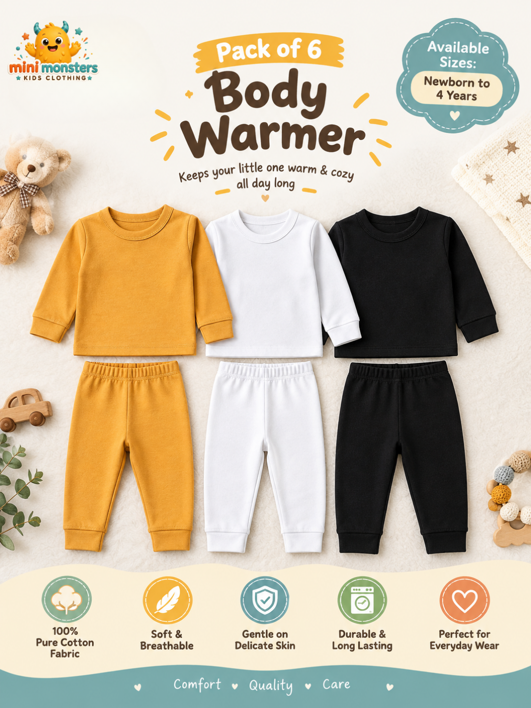 Pack of 6 Inner Thermal & Body Warmer