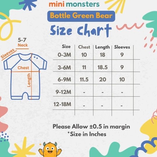 PARTY WEAR Green Bear Romper | SUMMER FABRIC