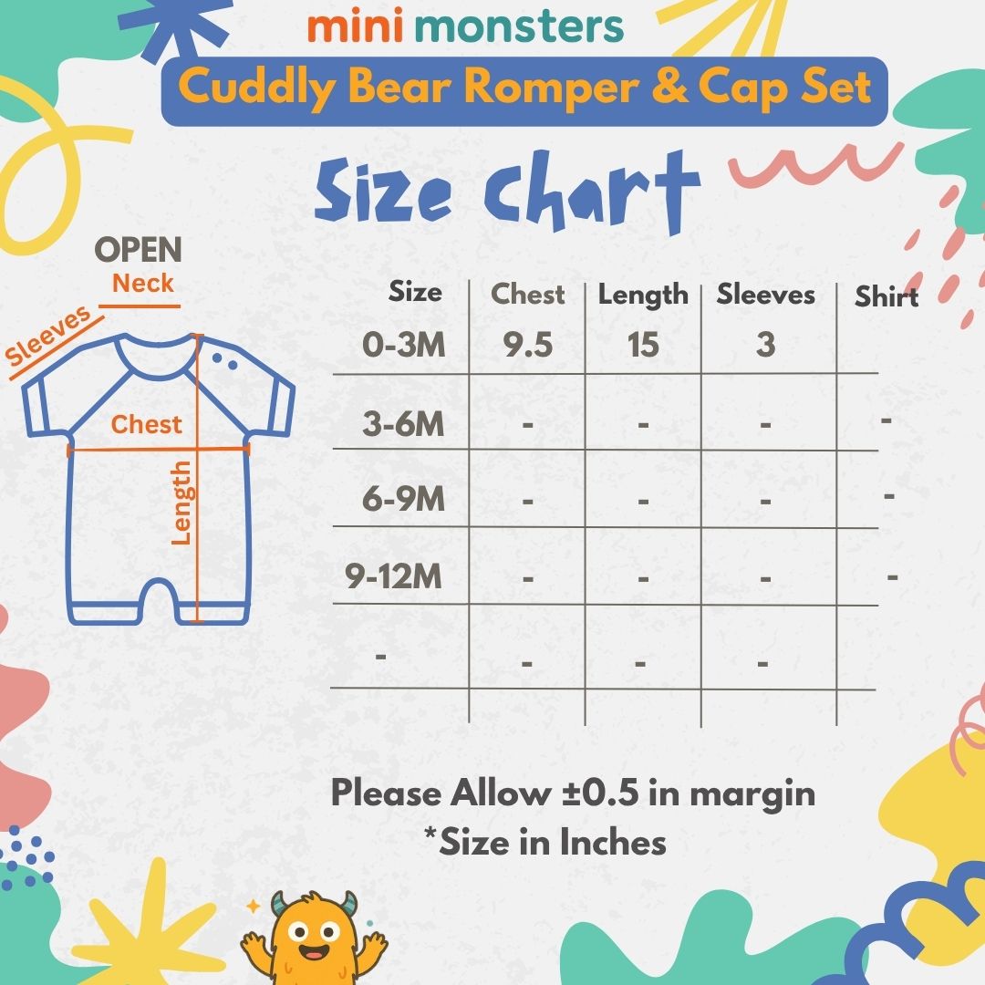 Cuddly Bear Romper & Cap Set GREEN - SUMMER FABRIC