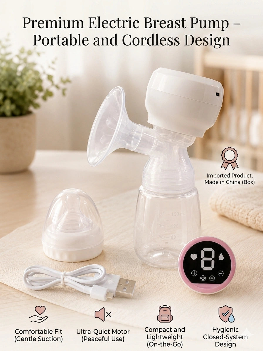 Premium Electric Breast Pump – Portable & Cordless Design