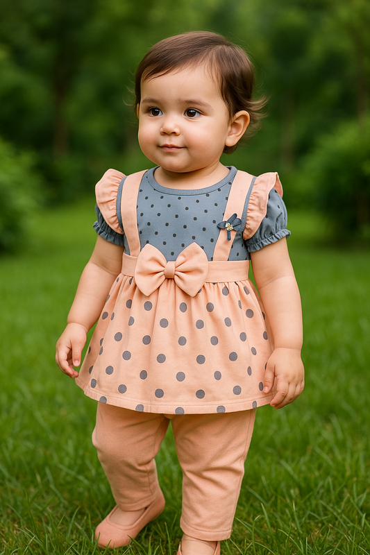 Micks Peach, Grey Frock and Trouser