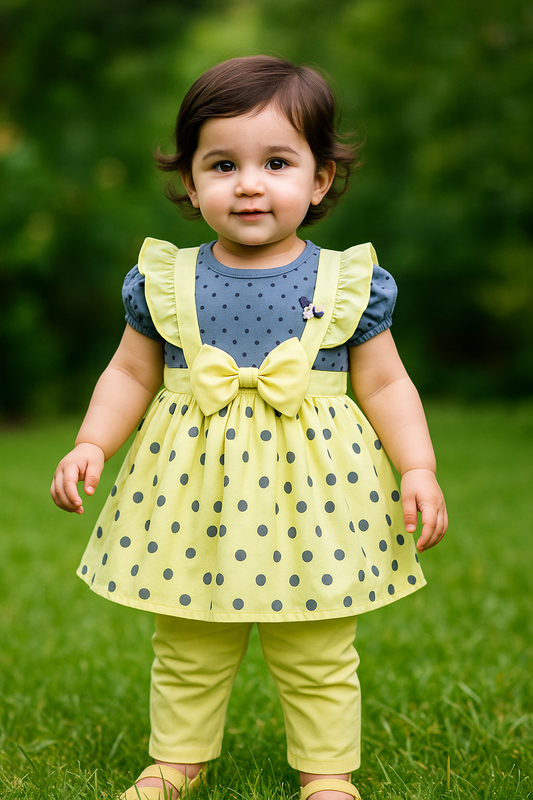 Micks Yellow Grey Frock and Trouser