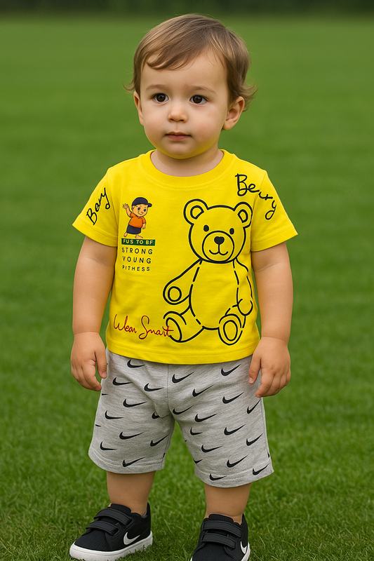 Wear Smart Short + Yellow Shirt Set